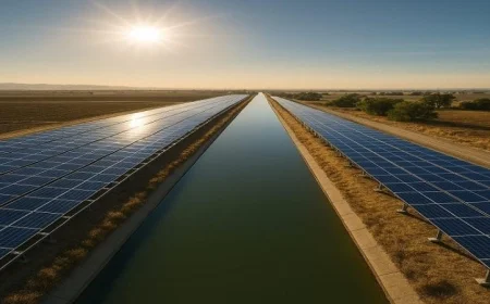 أشعة الشمس تنير قنوات كاليفورنيا وتساهم في إنتاج الطاقة النظيفة