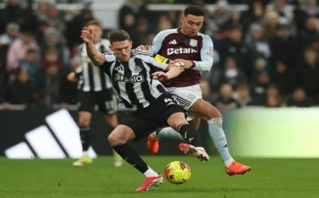 أستون فيلا يحقق انتصارًا ساحقًا 2-0 على نيوكاسل ويعزز مركزه في الدوري الإنجليزي الممتاز