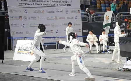 اليوم الأول من بطولة كأس العالم لسيف المبارزة للشباب والناشئين يبدأ بفعاليات مثيرة