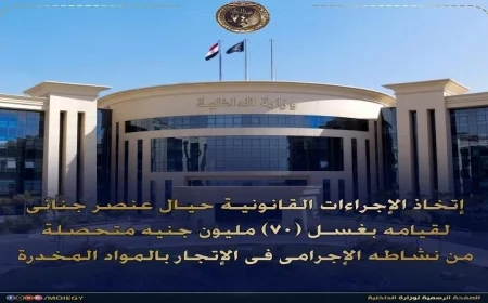 القبض على مجرم غسل أموال بقيمة 70 مليون جنيه واتخاذ الإجراءات القانونية اللازمة