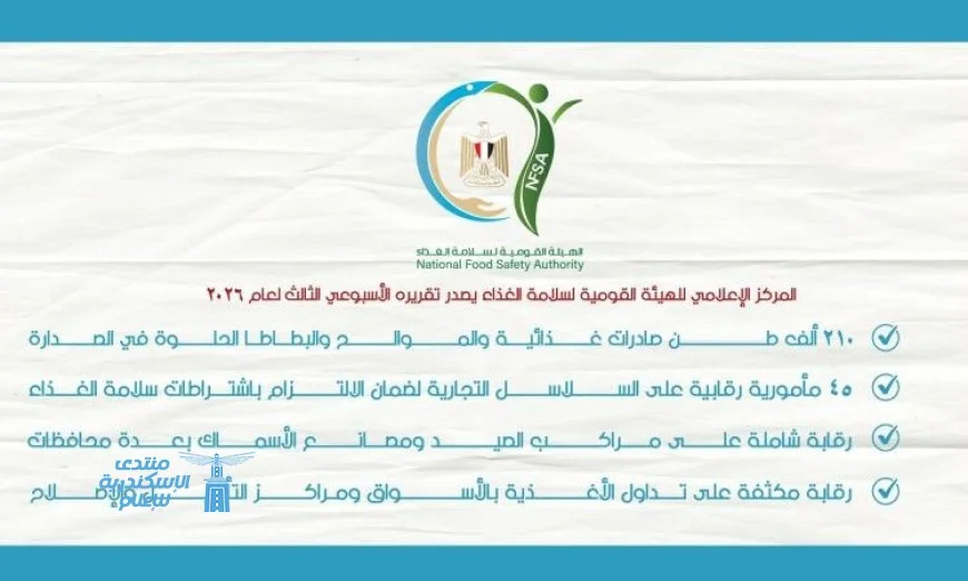 سلامة الغذاء تعلن تصدير 210 آلاف طن من المواد الغذائية خلال أسبوع واحد