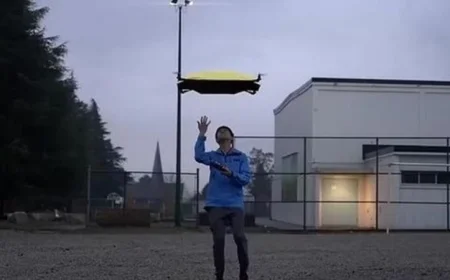 مهندس يطور مظلة طائرة ذكية تتبعك في الأمطار وأشعة الشمس