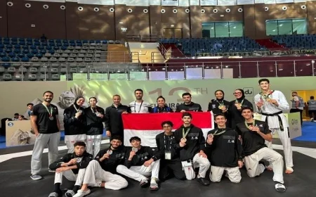 تهنئة وزير الشباب والرياضة لمنتخب مصر للتايكوندو بعد نجاحه المميز في بطولة كأس العرب