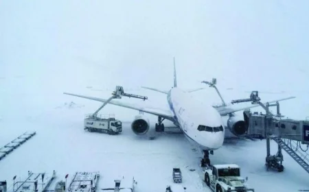 إلغاء 163 رحلة في مطار جيجو الدولي بكوريا الجنوبية بسبب تساقط الثلوج الكثيف