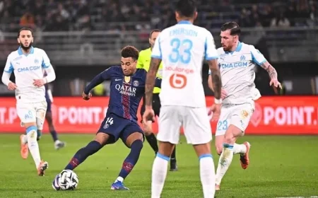 باريس سان جيرمان يحقق انتصاراً تاريخياً بخماسية مذهلة على أولمبيك مارسيليا في كلاسيكو فرنسا