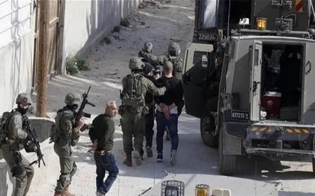 اعتقال 22 فلسطينيا في نابلس من قبل الاحتلال الإسرائيلي