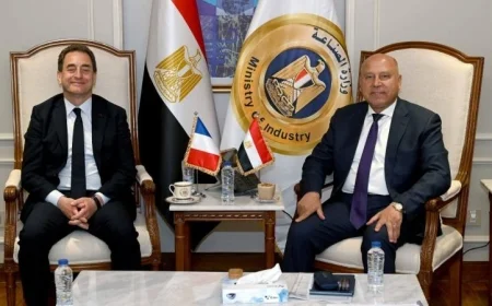 وزير الصناعة يناقش مع السفير الفرنسي تطورات مشروعات النقل المشتركة بين البلدين