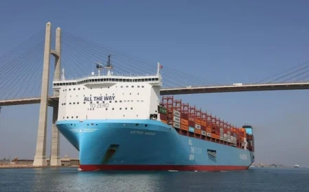 قناة السويس تستقبل عبور سفينة الحاويات ASTRID MAERSK بنجاح