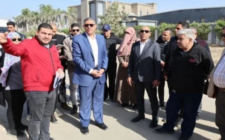 محافظ الجيزة يقوم بجولة تفقدية لأعمال تطوير المنطقة الصناعية والاستثمارية في أبو رواش
