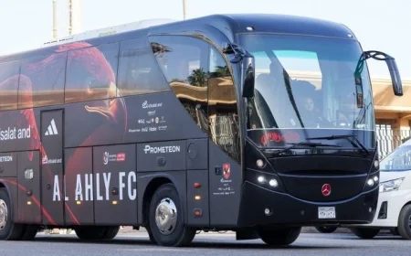 الأهلي يصل استاد القاهرة لمواجهة الجيش الملكي في دوري أبطال إفريقيا