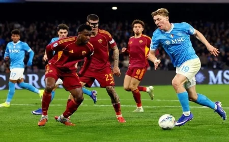 سانتوس يسجل هدف التعادل لنابولي في الدقيقة 82 ضد روما في الدوري الإيطالي