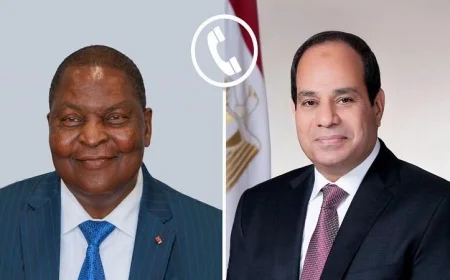 الرئيس السيسي يعلن دعم مصر الكامل لجمهورية إفريقيا الوسطى في كافة المجالات
