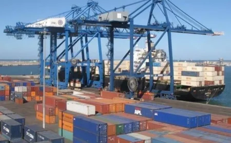 تزايد حركة السفن في ميناء دمياط مع تداول 24 سفينة حاويات وبضائع عامة