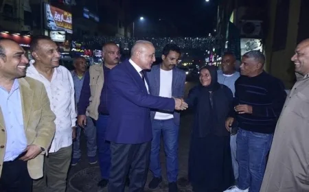 محافظ الأقصر يقوم بجولة تفقدية في شارع السوق السياحي بحضور حماسي من الأهالي والسائحين