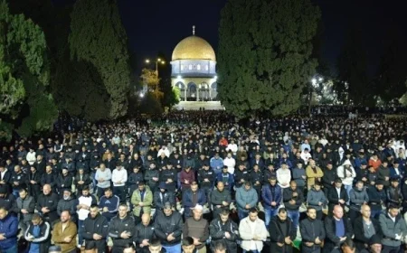 الحرم القدسي يستضيف 100 ألف مصلٍ لأداء صلاة العشاء والتراويح في ليلة رمضانية مميزة