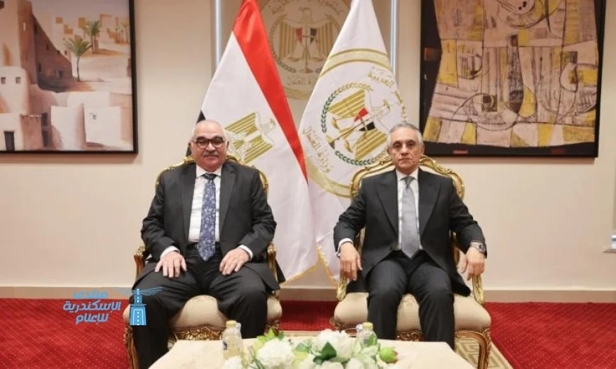 وزير العدل يستقبل رئيس هيئة قضايا الدولة في استقبال رسمي بمناسبة توليه المنصب الجديد