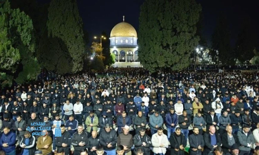 الحرم القدسي يستضيف 100 ألف مصلٍ لأداء صلاة العشاء والتراويح في ليلة رمضانية مميزة