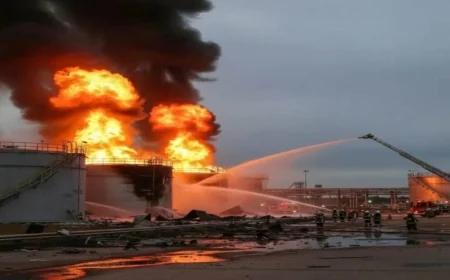 إصابة 6 أشخاص في حرائق أبوظبي بعد اعتراض صاروخ باليستي في المناطق الاقتصادية بخليفة