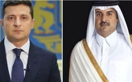 أمير قطر والرئيس الأوكراني يتناولان الأوضاع الإقليمية والدولية في اجتماع حاسم