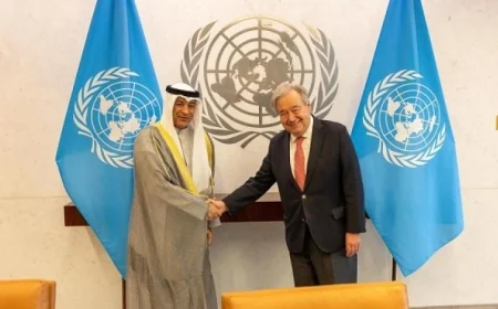 البديوي وجوتيرش يناقشان الاعتداءات الإيرانية على دول مجلس التعاون الخليجي