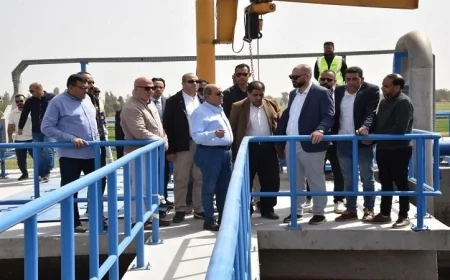 رئيس القابضة للمياه يقوم بجولة تفقدية في محطة معالجة الماي وصفط جدام بالمنوفية
