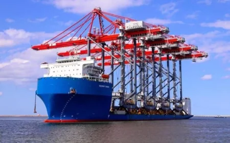 وزير النقل يعلن وصول 9 أوناش رصيف عملاقة وساحة جديدة للمحطة متعددة الأغراض في سفاجا 2