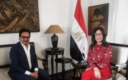 وزيرة الثقافة تستعرض مع الفنان محمد رياض التحضيرات للدورة 19 لمهرجان المسرح