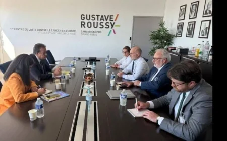 زيارة وزير الصحة لمعهد جوستاف روسي بفرنسا لتعزيز التعاون مع مستشفى دارالسلام في هرمل