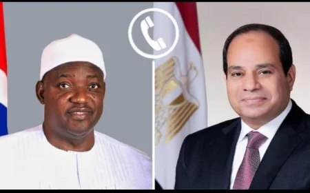 الرئيس السيسي ونظيره الجامبي يتناولان عبر الهاتف تعزيز العلاقات الثنائية