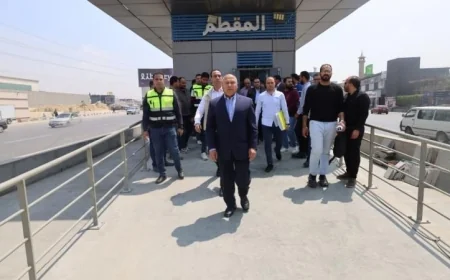 وزير النقل يراقب تقدم المرحلة الثانية لمشروع الأتوبيس الترددي السريع BRT
