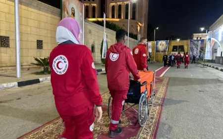 الهلال الأحمر يدعم التأمين الطبي لاحتفالات عيد القيامة المجيد في الكنائس