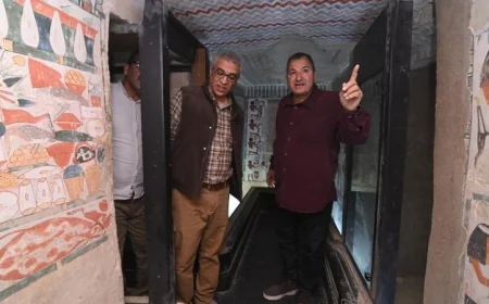 ترميم وتطوير ثلاث مقابر أثرية في جبانة الخوخة بالبر الغربي بالأقصر صور حصرية توثق التفاصيل