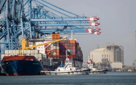 زيادة حركة التجارة بميناء دمياط مع تداول 27 سفينة حاويات وبضائع عامة