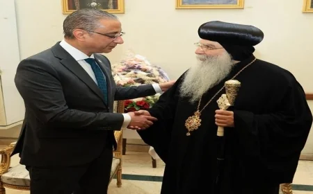 محافظ الجيزة يهنئ مطرانية شمال الجيزة بمناسبة عيد القيامة المجيد