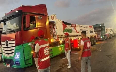 قافلة زاد العزة الـ177 تصل إلى قطاع غزة لدعم المتضررين