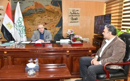 محافظ الفيوم يرحب برئيس الإدارة المركزية للموارد المائية والري لتعزيز التعاون في المشاريع المائية
