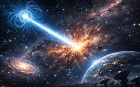 علماء يكتشفون انفجارا كونيا مذهلا يسمى الليزر العملاق من أعماق الفضاء
