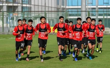 منتخب الناشئين ي заверш تدريباته تحضيرا لمباراة ودية أمام الجزائر