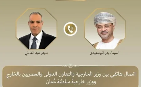 وزير الخارجية يشدد على أهمية التعاون مع نظيره العماني لخفض التصعيد في المنطقة