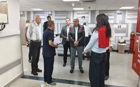 وزير الكهرباء يقوم بجولة تفقدية في مستشفى الكهرباء بألماظة لمتابعة سير العمل