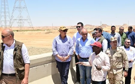 وزير الري يقوم بجولة تفقدية لمشروع تطوير خور وقناة مفيض توشكى لدعم كفاءة النظام المائي