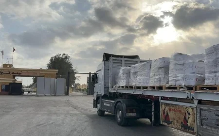 قافلة زاد العزة 183 تصل إلى غزة لدعم الفلسطينيين بالمساعدات الإنسانية