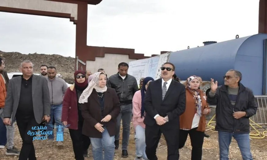 محافظ بورسعيد يقوم بجولة تفقدية في محطة معالجة الصرف الصحي ببورفؤاد والكوبري العائم