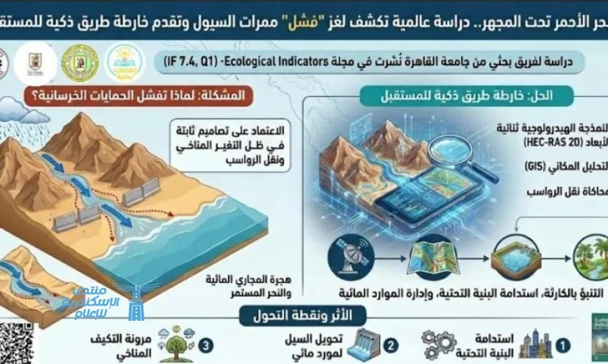 جامعة القاهرة تفسر أسباب فشل ممرات السيول في البحر الأحمر