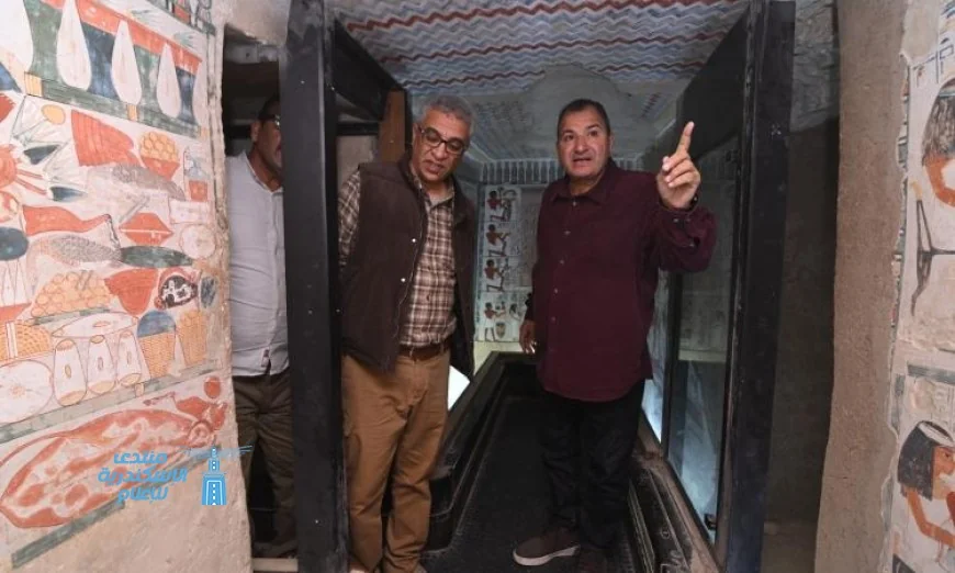 ترميم وتطوير ثلاث مقابر أثرية في جبانة الخوخة بالبر الغربي بالأقصر صور حصرية توثق التفاصيل