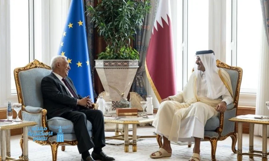 أمير قطر ورئيس المجلس الأوروبي يتبادلان الآراء حول التطورات الإقليمية والدولية
