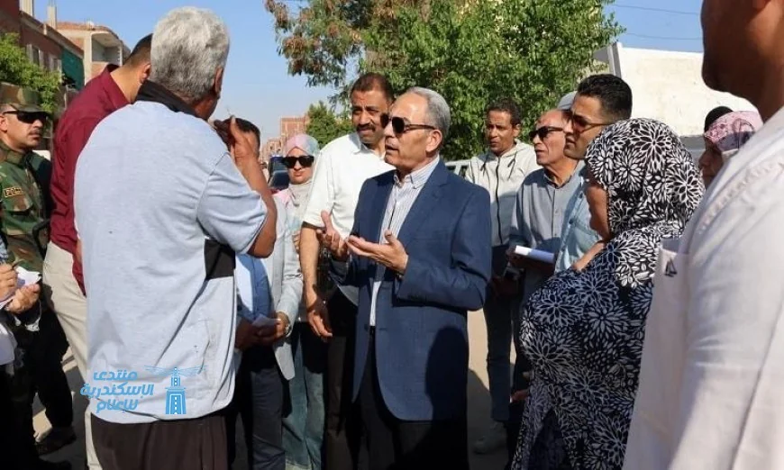 محافظ الإسماعيلية يقوم بجولة ميدانية في قرية الحجاز كيلو 2 للتفقد والمراقبة