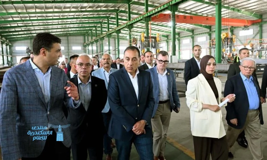 رئيس الوزراء يدشن مصنع شانغ يوان للهياكل الفولاذية في المنطقة الصناعية بالسخنة