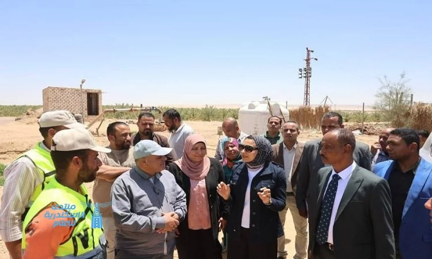 محافظ الوادي الجديد يزور المشروع الزراعي في قرى جورمشين بباريس لتعزيز التنمية الزراعية