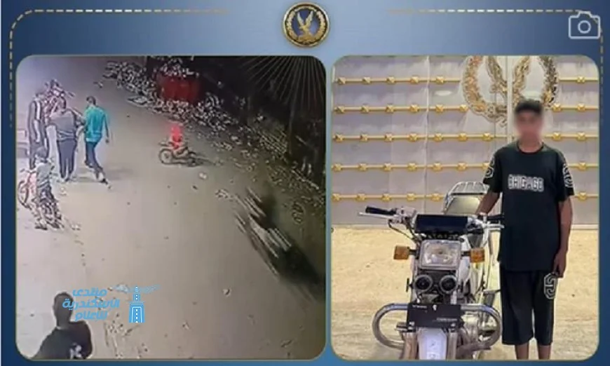 قائد دراجة نارية يسبب إصابة طفل بعد حادث في بني سويف